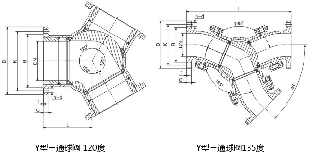 Y型三通球閥結(jié)構(gòu)